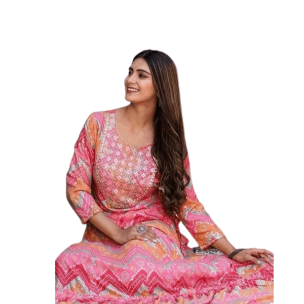 EMBROEDARY ANARKALI LONG KURTI