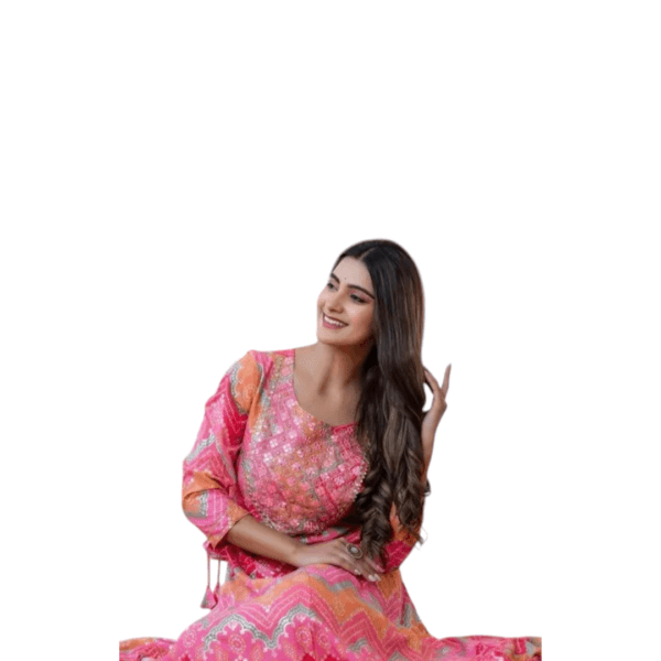 EMBROEDARY ANARKALI LONG KURTI - Image 2