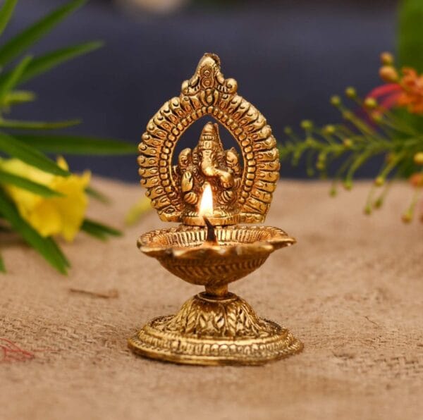 Ganesha Diya Oil Lamp - Diwali Diya - Image 3