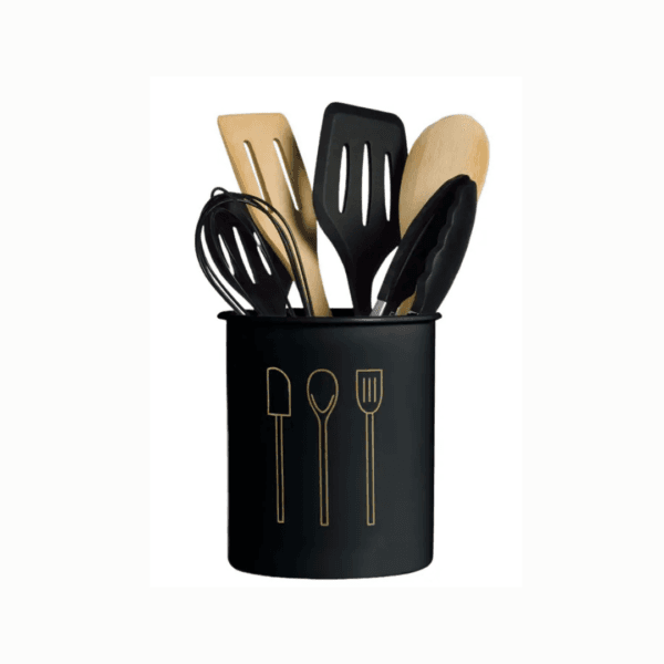 Classyo Cutlery Holder for Kitche ,Alloy Steel (Black)