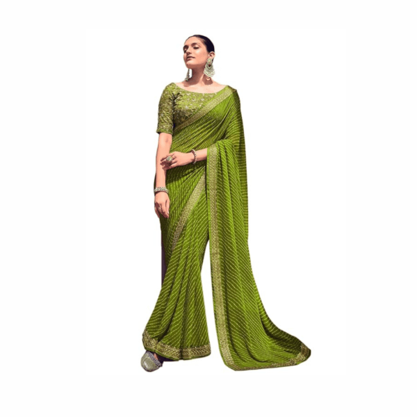 Women's Georgette Bandhani Printed Saree