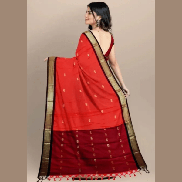 Women's Banarasi Soft Cotton Silk Saree - Image 2