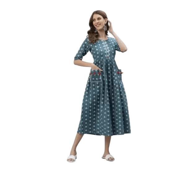 Cotton Pocket Pleated kurti - Image 2
