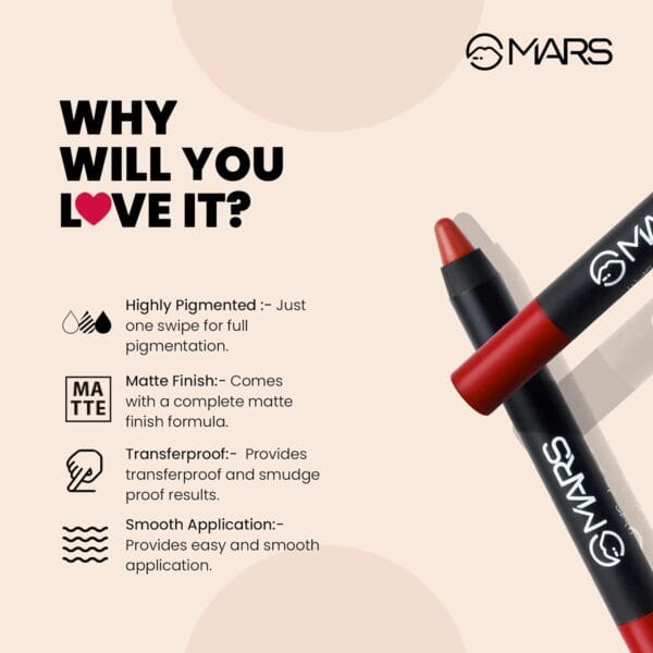 MARS Long Lasting Crayon Lipstick- Shade: 10-Girl Power - Image 2